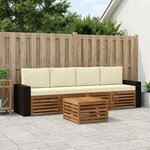 vidaXL Ensemble de canapés d'extérieur 5 pc Naturel et Crème