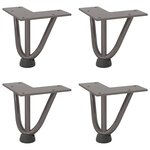 vidaXL Pieds en épingle à cheveux pour table basse 4 pièces Acier naturel 10 cm Acier massif