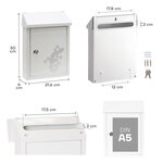 Boîte aux Lettres en Acier Sérigraphié  Smart Graphic E5721-SAL  Fente  Blanc