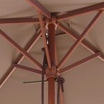 vidaXL Parasol d'extérieur avec mât en bois 150x200 cm taupe