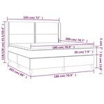 vidaXL Sommier à lattes de lit avec matelas Noir 180x200 cm Similicuir