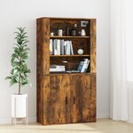 vidaXL Armoire murale Chêne fumé 80x33x80 cm Bois d'ingénierie