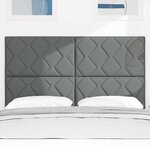 Tête de Lit vidaXL Design Blocs Diamants Gris Foncé 144 cm Tissu