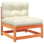 vidaXL Salon de jardin 3 Pièces avec coussins cire marron bois pin massif