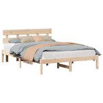 vidaXL Cadre de lit Marron 140 x 200 cm Bois de pin massif