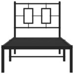 vidaXL Cadre de lit métal avec tête de lit noir 80x200 cm