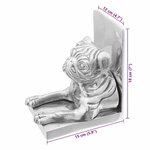vidaXL Serre-livres 2 Pièces Argent 12 x 15 x 18 cm Aluminium