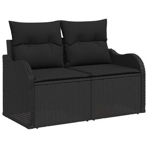 vidaXL Canapé de jardin avec coussin Noir 121 x 62 x 69cm polyrotin