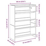 vidaXL Étagère à chaussures blanc 60x25x81 cm bois d'ingénierie