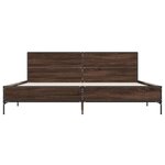 vidaXL Cadre de lit chêne marron 180x200 cm bois d'ingénierie et métal