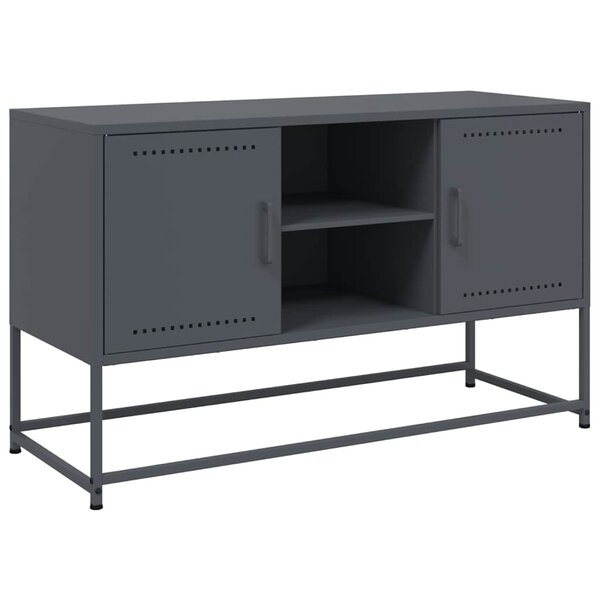 vidaXL Meuble TV anthracite 100 5x39x60 5 cm acier
