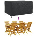 vidaXL Housse pour mobilier d'extérieur Noir 180 x 120 x 74 cm 420D