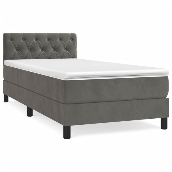vidaXL Sommier à lattes de lit et matelas Gris foncé 80x200 cm Velours