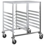 vidaXL Chariot à plateaux 12 bacs GN 75x55x87 cm acier inoxydable