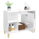vidaXL Meuble d'évier blanc brillant 80x33x60 cm bois d'ingénierie