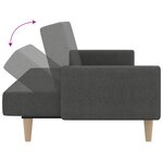 vidaXL Canapé-lit à 2 places gris foncé tissu
