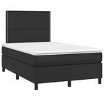 vidaXL Sommier à lattes de lit avec matelas noir 120x190 cm similicuir