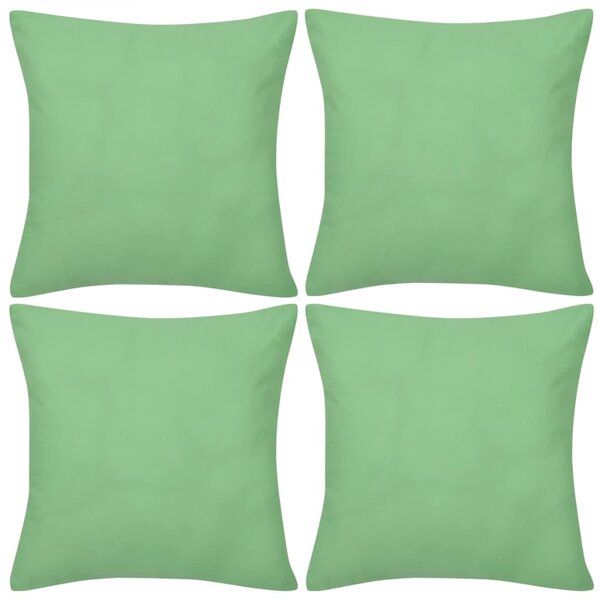 vidaXL Housses de coussin 4 Pièces Coton Vert pomme 40x40 cm