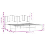 vidaXL Cadre de lit métal sans matelas et tête de lit blanc 200x200 cm