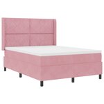 Lit à ressort vidaXL avec matelas Rose 140x200 cm Velours