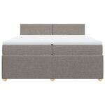 vidaXL Sommier à lattes de lit avec matelas Taupe 200x200 cm Tissu
