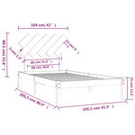 vidaXL Cadre de lit Noir 100x200 cm Bois massif