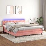 vidaXL Sommier à lattes de lit avec matelas et LED Rose 160x200 cm