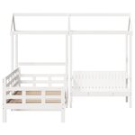 vidaXL Ensemble de lit de jour et de banc avec toit sans matelas blanc