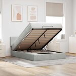 vidaXL Cadre de lit ottoman et matelas gris clair 140x190 velours