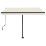 vidaXL Auvent automatique avec capteur de vent et LED 350x250 cm Crème