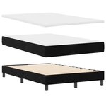 Lit à ressorts avec matelas vidaXL Noir Petit Double Velours