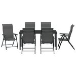 vidaXL Ensemble de salle à manger de jardin 7 pièces Gris Rattan Poly