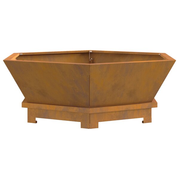 vidaXL Foyer Hexagonal 75x75x28 cm Acier Weathering