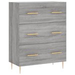 vidaXL Buffet haut Sonoma gris 69 5x34x180 cm Bois d'ingénierie