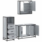 vidaXL Ensemble de meubles de salle de bain 3 Pièces Sonoma gris