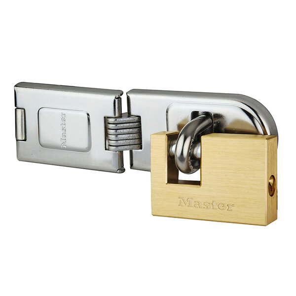 Pack Comprenant un Moraillon à Charnière et un Cadenas Rectangulaire à Clé
