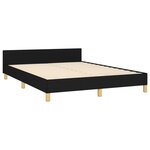 vidaXL Cadre de lit sans matelas noir 140x190 cm tissu