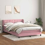 vidaXL Sommier à lattes de lit avec matelas rose 160x210 cm velours