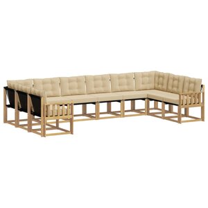 vidaXL Ensemble de canapés d'extérieur 10 Pièces Blanc et Beige