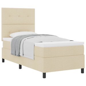 vidaXL Lit à ressorts avec matelas Crème 80 x 200 cm tissu