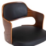 vidaXL Chaise pivotante de bureau Noir Bois courbé et similicuir