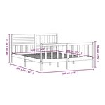 vidaXL Cadre de lit Blanc Bois massif 160x200 cm