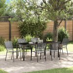 vidaXL Ensemble de salle à manger pour jardin 7 Pièces Anthracite