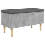 vidaXL Banc de rangement gris béton 82x42x46 cm bois d'ingénierie
