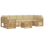 vidaXL Ensemble de canapés d'extérieur 8 pc Blanc et Beige Polyester