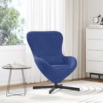 vidaXL Fauteuil œuf Bleu police Velours