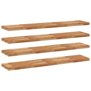 vidaXL Étagères flottantes 4 Pièces 140x30x4 cm acacia massif à l'huile