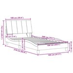 vidaXL Cadre de lit sans matelas Hanko gris foncé 100x200 cm tissu