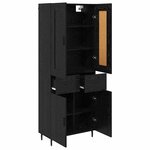 vidaXL Haut Armoire 2 Pièces Chêne noir Bois Aggloméré et Verre