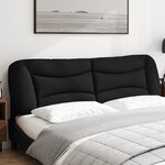 vidaXL Coussin de tête de lit Hvar noir 180 cm tissu
